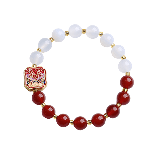 Bracelet Pi Xiu Agate Rouge et Blanche – Protection et Abondance - Biloria