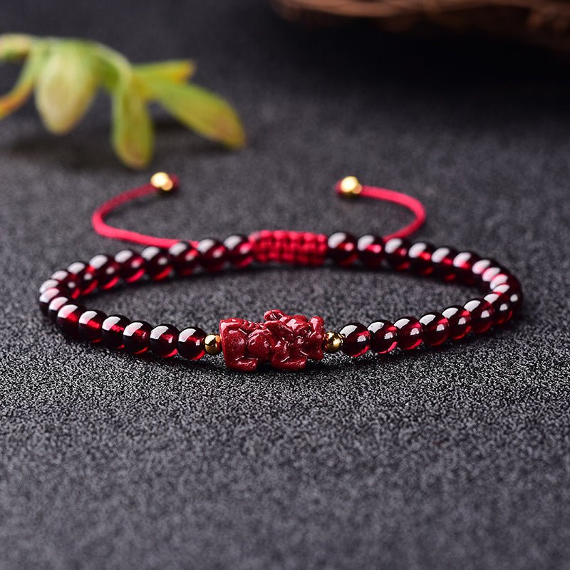 Bracelet Pi Xiu Cinabre Grenat Richesse Protection - Biloria