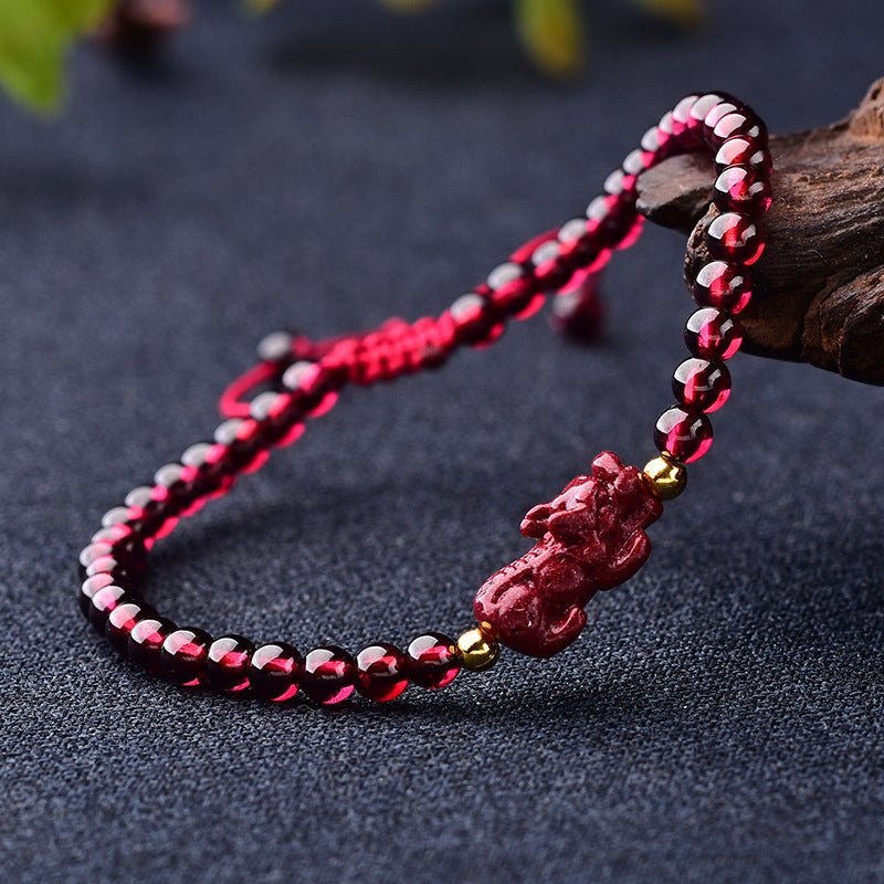 Bracelet Pi Xiu Cinabre Grenat Richesse Protection - Biloria