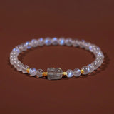 Bracelet Pi Xiu Pierre de Lune Labradorite Argent Plaqué Or - Biloria