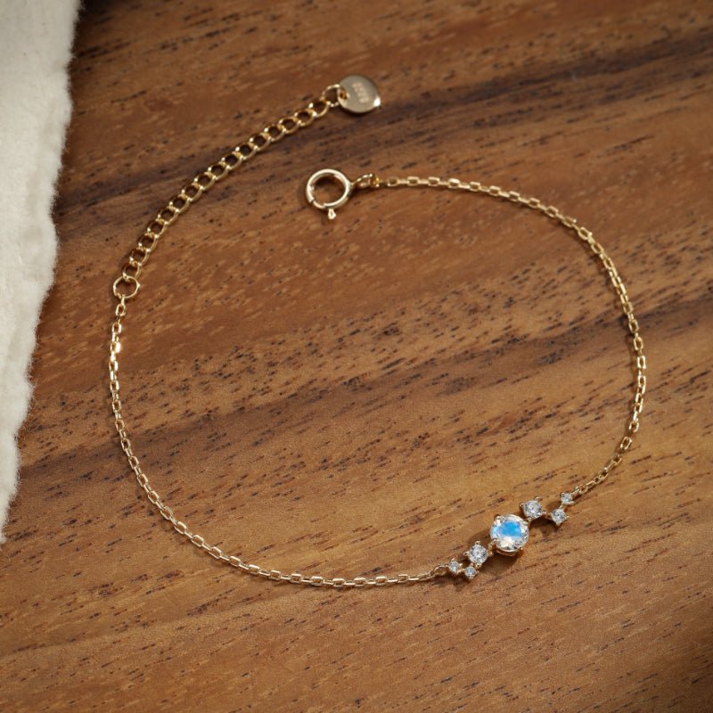 Bracelet Pierre de Lune Argent Plaqué Or – Bijou de Sérénité - Biloria