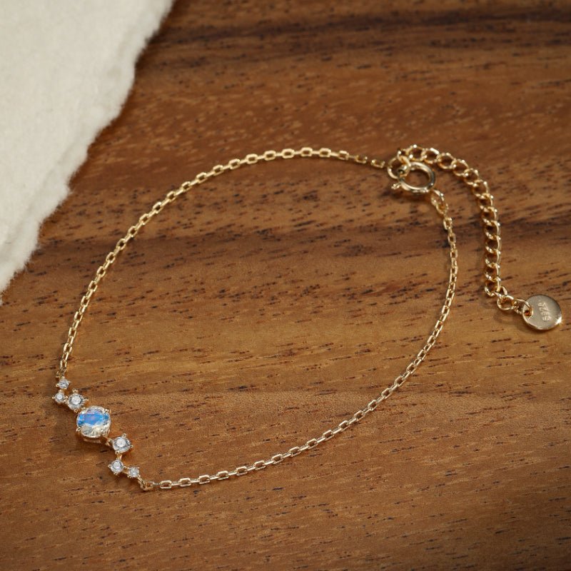 Bracelet Pierre de Lune Argent Plaqué Or – Bijou de Sérénité - Biloria