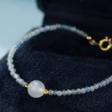 Bracelet Pierre de Lune et Aigue Marine – Sérénité Océane - Biloria