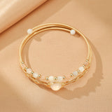 Bracelet Pierre de Lune et Perle – Plaqué Or 14K - Biloria