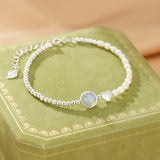 Bracelet Pierre de Lune et Perles d'Eau Douce Argent 925 - Biloria