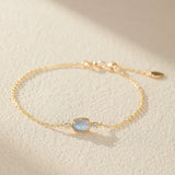 Bracelet Pierre de Lune Luna Argent Plaqué Or - Biloria