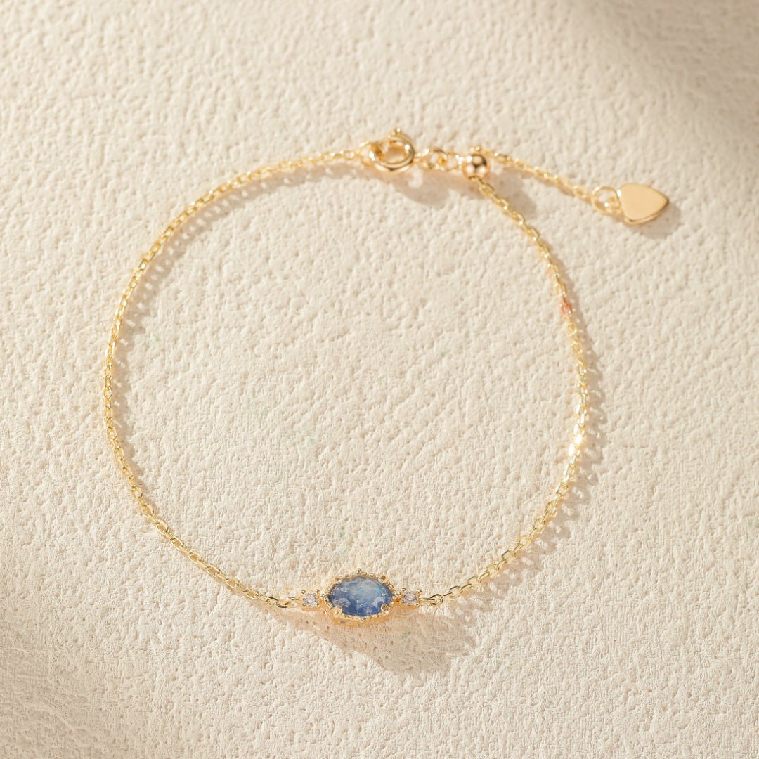 Bracelet Pierre de Lune Luna Argent Plaqué Or - Biloria