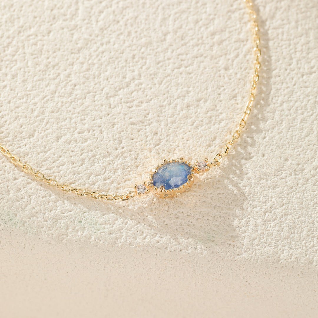 Bracelet Pierre de Lune Luna Argent Plaqué Or - Biloria