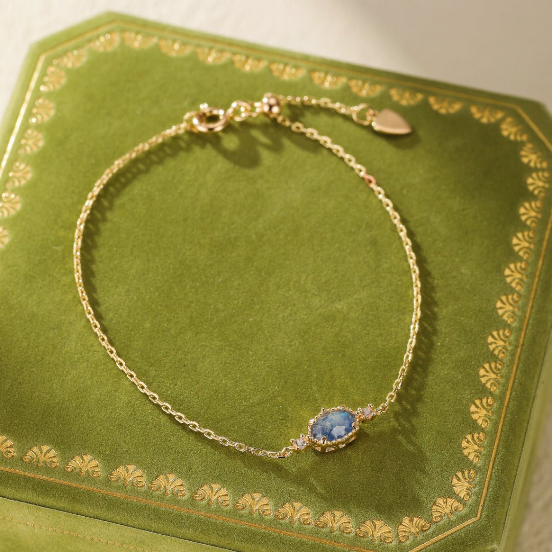 Bracelet Pierre de Lune Luna Argent Plaqué Or - Biloria