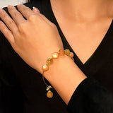 Bracelet Pierre de Soleil et Perle avec breloque étoile - Biloria