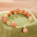 Bracelet Pierre de Soleil et Perle avec breloque étoile - Biloria