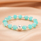 Bracelet pierre naturelle Amazonite Argent massif fait main - Biloria