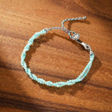 Bracelet pierre naturelle Amazonite ou Tourmaline - Argent ajustable - Biloria