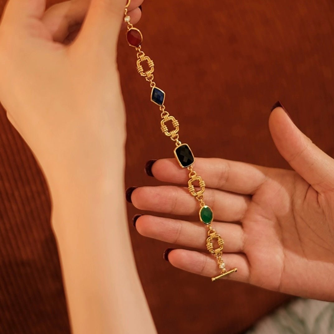 Bracelet Pierre Naturelle Promesse Argent Plaqué Or - Biloria