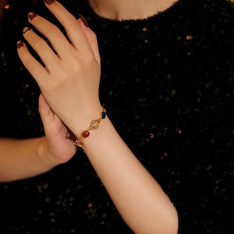 Bracelet Pierre Naturelle Promesse Argent Plaqué Or - Biloria