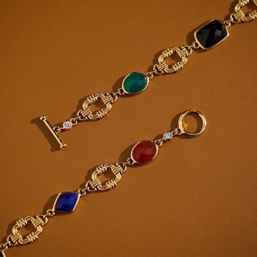 Bracelet Pierre Naturelle Promesse Argent Plaqué Or - Biloria