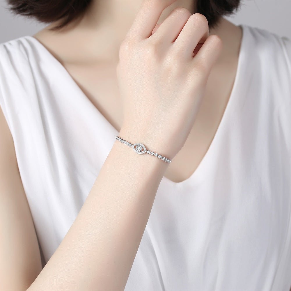 Bracelet Protecteur Mauvais Œil Argent Zircon - Biloria