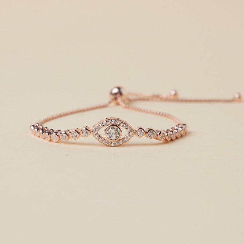 Bracelet Protecteur Mauvais Œil Argent Zircon - Biloria