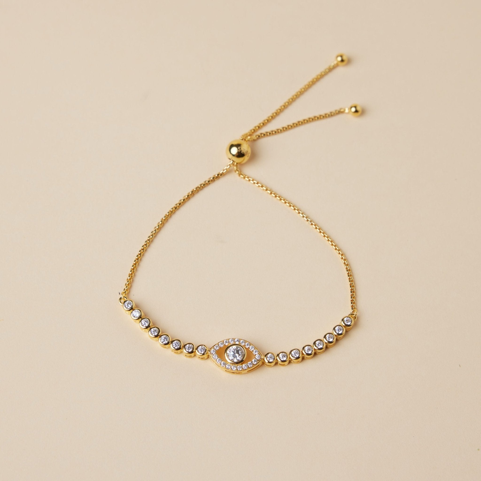 Bracelet Protecteur Mauvais Œil Argent Zircon - Biloria