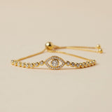 Bracelet Protecteur Mauvais Œil Argent Zircon - Biloria