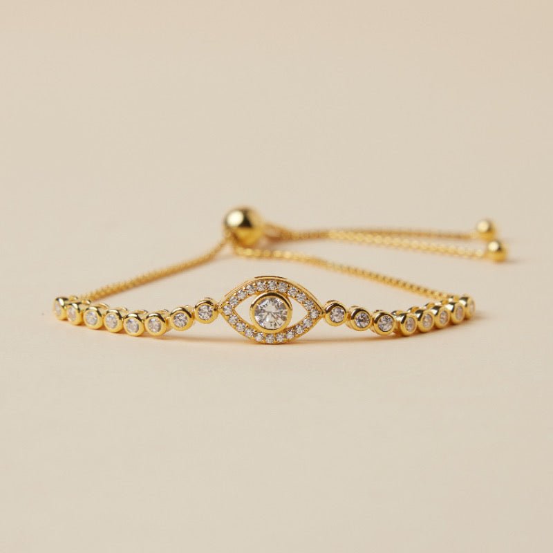 Bracelet Protecteur Mauvais Œil Argent Zircon - Biloria