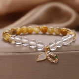 Bracelet Quartz Clair Œil de Tigre Queue Sirène Fait Main - Biloria