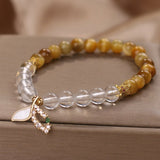 Bracelet Quartz Clair Œil de Tigre Queue Sirène Fait Main - Biloria