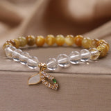 Bracelet Quartz Clair Œil de Tigre Queue Sirène Fait Main - Biloria