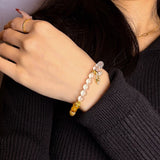 Bracelet Quartz Clair Œil de Tigre Queue Sirène Fait Main - Biloria