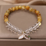 Bracelet Quartz Clair Œil de Tigre Queue Sirène Fait Main - Biloria