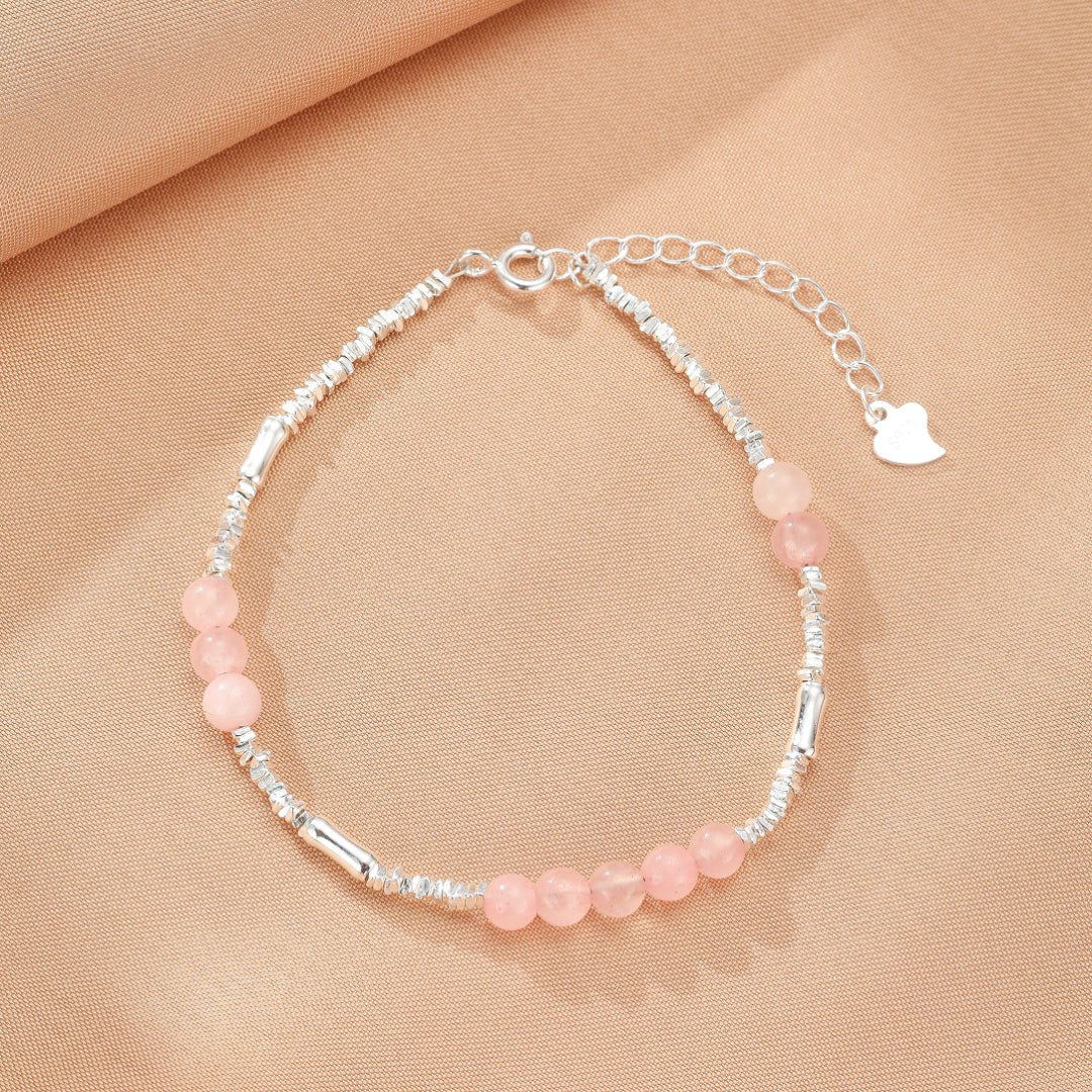 Bracelet Quartz Rose Ajustable – Amour de Soi et Harmonie - Biloria