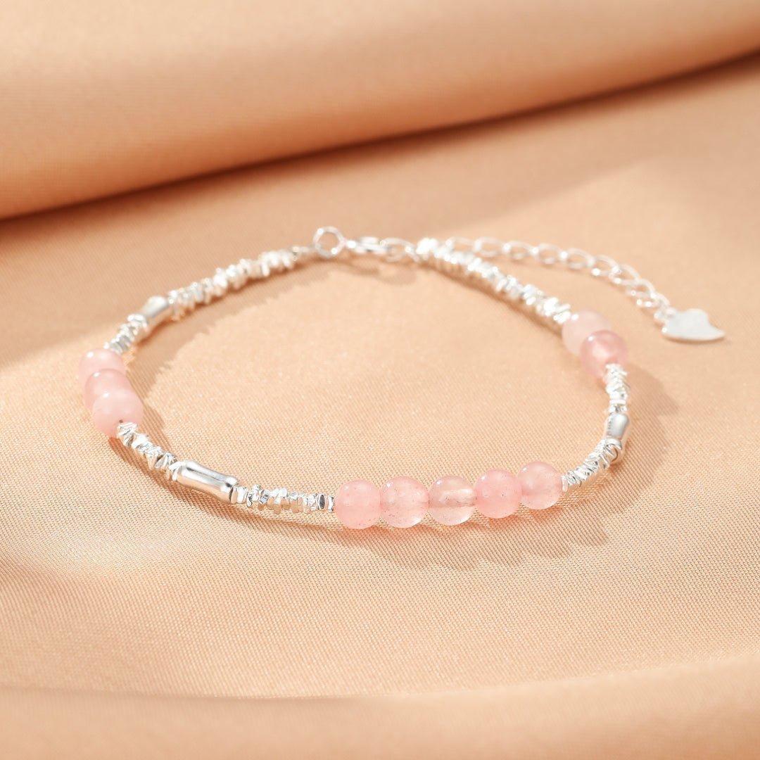 Bracelet Quartz Rose Ajustable – Amour de Soi et Harmonie - Biloria