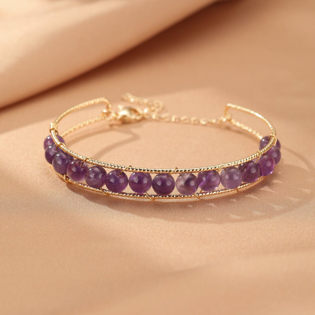 Bracelet Quartz Rose Améthyste Aigue-Marine – Énergie & Douceur - Biloria