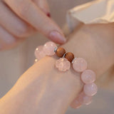 Bracelet Quartz Rose Argent 925 – Douceur Florale et Chance - Biloria