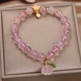 Bracelet Quartz Rose Cerise Fleur Foi Nouveau Départ - Biloria