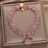 Bracelet Quartz Rose Cerise Fleur Foi Nouveau Départ - Biloria