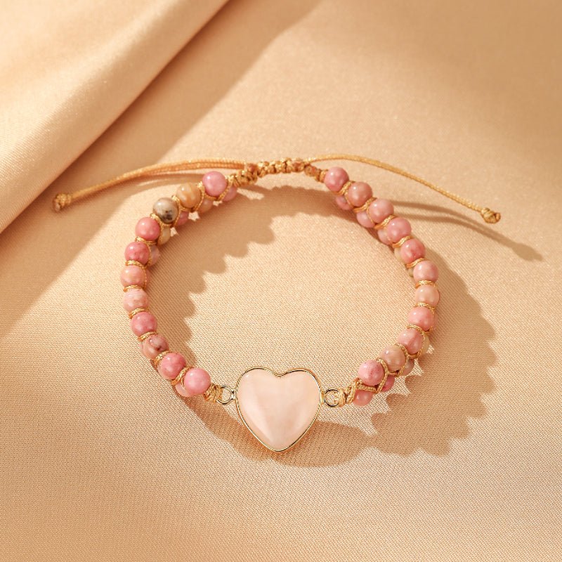 Bracelet Quartz Rose Cœur de Joie – Cadeau Amour Harmonie - Biloria