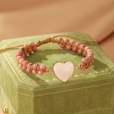 Bracelet Quartz Rose Cœur de Joie – Cadeau Amour Harmonie - Biloria