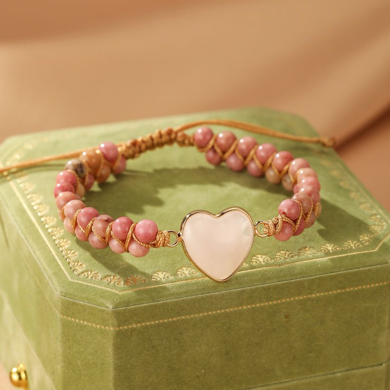 Bracelet Quartz Rose Cœur de Joie – Cadeau Amour Harmonie - Biloria