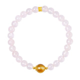 Bracelet Quartz Rose et Citrine, Argent Plaqué Or - Biloria