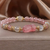 Bracelet Quartz Rose Labradorite PiXiu Protection Feng Shui - Biloria