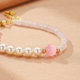 Bracelet Quartz Rose Œil de Chat Perle – Amour et Protection - Biloria