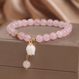 Bracelet Quartz Rose Tulipe - Bijou Cœur et Amour - Biloria