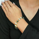 Bracelet Quartz Vert Perle Naturelle Bijou Élégance Spirituelle - Biloria