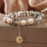 Bracelet Quartz Vert Perle Naturelle Bijou Élégance Spirituelle - Biloria