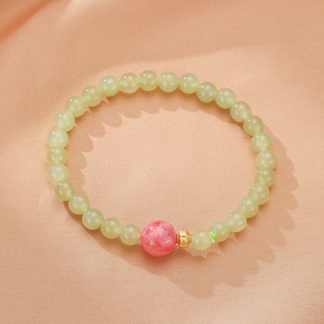 Bracelet Rhodonite et Jade Vert – Apaisement et Harmonie - Biloria