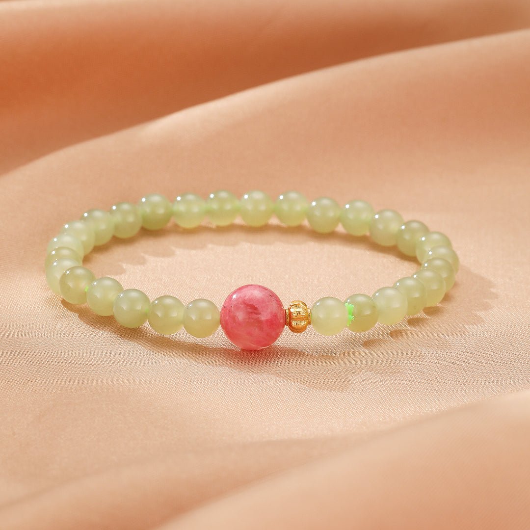 Bracelet Rhodonite et Jade Vert – Apaisement et Harmonie - Biloria