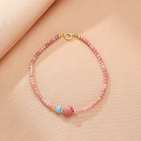 Bracelet Rhodonite Perles Turquoises Harmonie Émotionnelle - Biloria