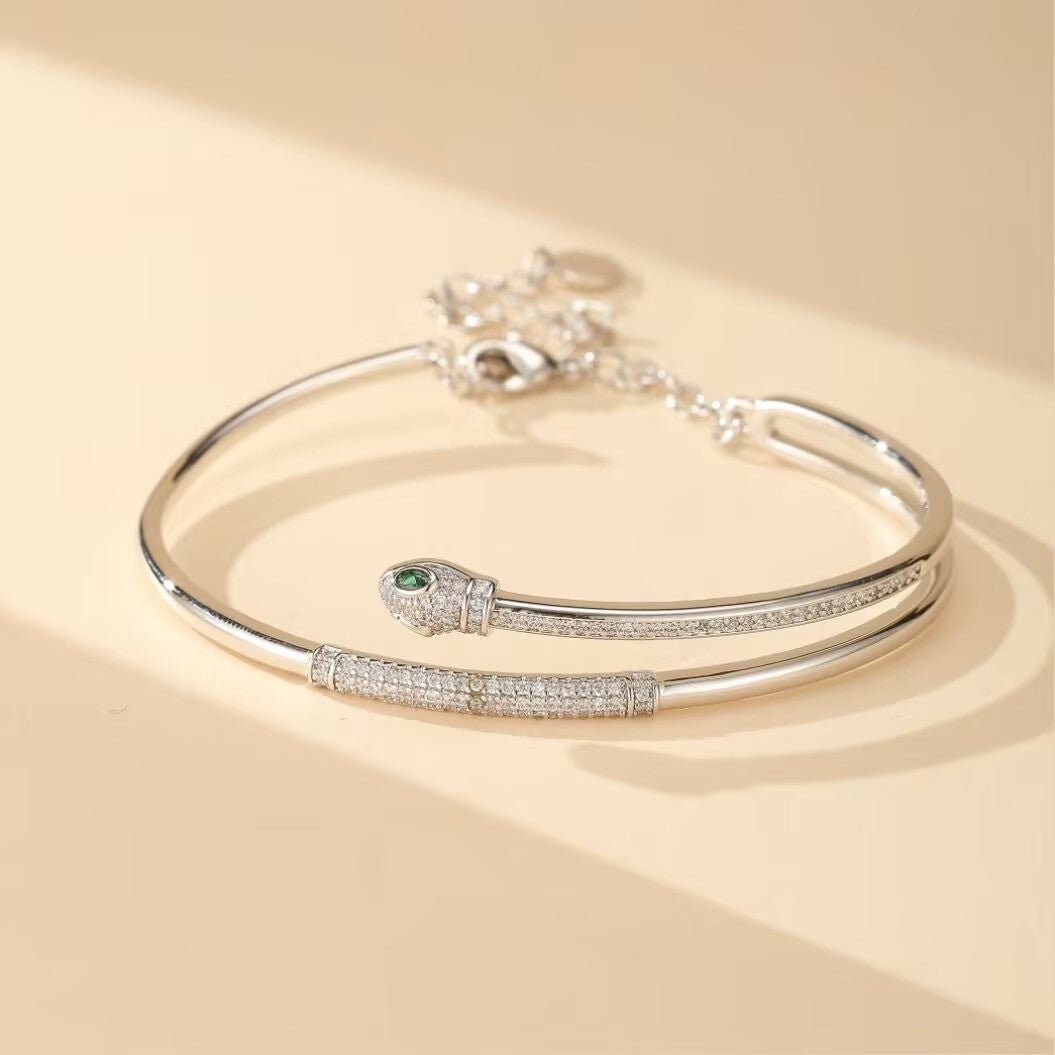Bracelet Serpent Cuivre Plaqué Platine Bijou Tendance Bureau - Biloria