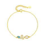 Bracelet Serpent Opale Turquoise Argent 925 Ajustable - Biloria